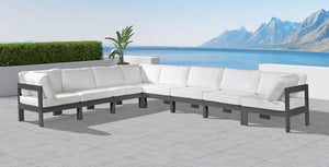 Nizuc White Water Resistant Fabric Outdoor Patio Modular Sectional 376White-Sec8A Meridian Furniture