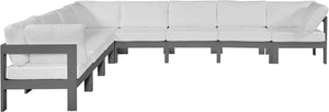 Nizuc White Water Resistant Fabric Outdoor Patio Modular Sectional 376White-Sec8A Meridian Furniture