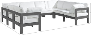 Nizuc White Water Resistant Fabric Outdoor Patio Modular Sectional 376White-Sec8B Meridian Furniture