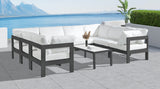 Nizuc White Water Resistant Fabric Outdoor Patio Modular Sectional 376White-Sec8B Meridian Furniture