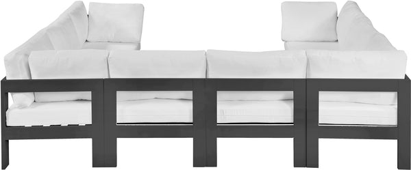 Nizuc White Water Resistant Fabric Outdoor Patio Modular Sectional 376White-Sec8B Meridian Furniture