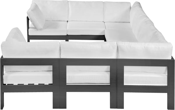 Nizuc White Water Resistant Fabric Outdoor Patio Modular Sectional 376White-Sec8B Meridian Furniture