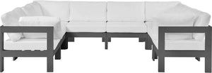 Nizuc White Water Resistant Fabric Outdoor Patio Modular Sectional 376White-Sec8B Meridian Furniture
