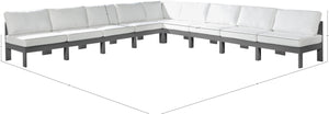 Nizuc White Water Resistant Fabric Outdoor Patio Modular Sectional 376White-Sec9A Meridian Furniture