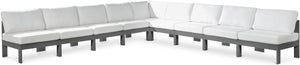 Nizuc White Water Resistant Fabric Outdoor Patio Modular Sectional 376White-Sec9A Meridian Furniture