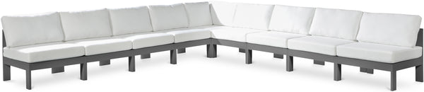 Nizuc White Water Resistant Fabric Outdoor Patio Modular Sectional 376White-Sec9A Meridian Furniture