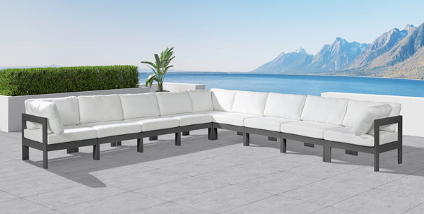 Nizuc White Water Resistant Fabric Outdoor Patio Modular Sectional 376White-Sec9B Meridian Furniture