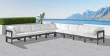 Nizuc White Water Resistant Fabric Outdoor Patio Modular Sectional 376White-Sec9B Meridian Furniture