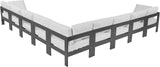 Nizuc White Water Resistant Fabric Outdoor Patio Modular Sectional 376White-Sec9B Meridian Furniture