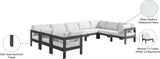 Nizuc White Water Resistant Fabric Outdoor Patio Modular Sectional 376White-Sec9C Meridian Furniture