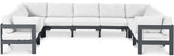 Nizuc White Water Resistant Fabric Outdoor Patio Modular Sectional 376White-Sec9C Meridian Furniture