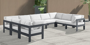Nizuc White Water Resistant Fabric Outdoor Patio Modular Sectional 376White-Sec9C Meridian Furniture
