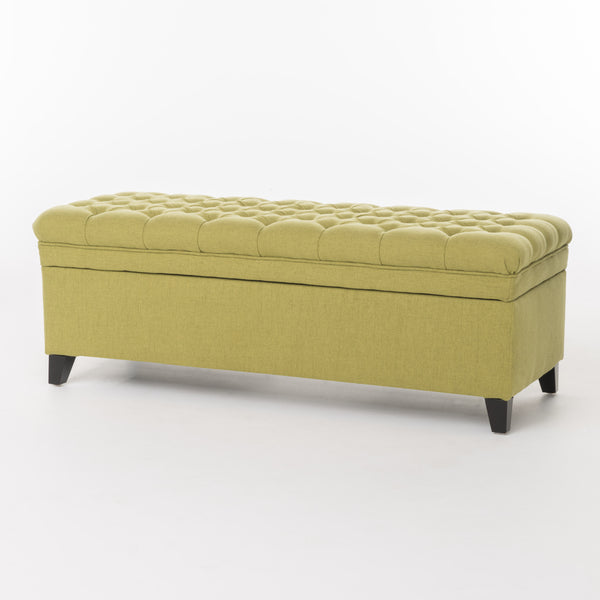 English Elm Christopher Knight Home® - Juliana Storage Ottoman – Stylish Green Upholstered Seat With Hidden Storage For Living Room Essentials 57741.00GRN
