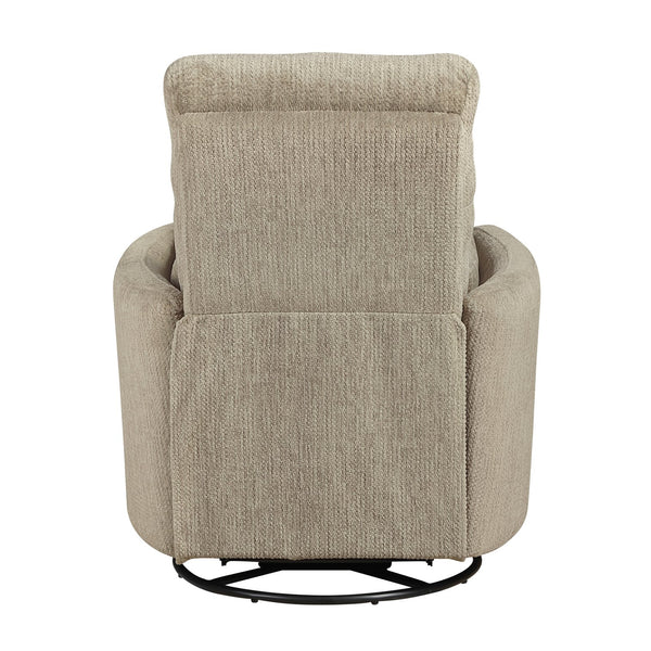English Elm Modern Swivel Glider Recliner Chair with 360° Rotation, Plush Microfiber Upholstery & Pillows for Nursery Living Room Comfort Brown 33 L x 32.5 W x 26 H B011P395822
