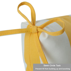 English Elm 2 High Back Patio Chair Cushions Set, 44x22x4 Tufted Reversible Outdoor Seat & Back Cushions Durable Polyester Yellow+White W419P298829