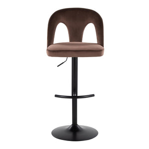 English Elm Adjustable Velvet Swivel Barstools Set of 2 for Kitchen Island or Home Bar B202S01957