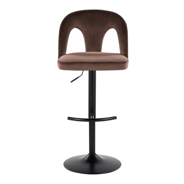 English Elm Adjustable Velvet Swivel Barstools Set of 2 for Kitchen Island or Home Bar B202S01957