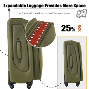 English Elm Softside Expandable 3 Piece Luggage Set with Spinner Wheels Tsa Lock Travel Ready N732P198614Y