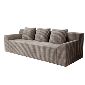 English Elm 71" Corduroy Tufted Loveseat with Deep Seat and Curved Back for Compact Living Spaces Camel W5571P440918
