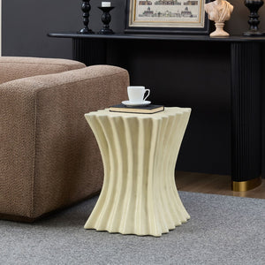 English Elm 15.16 Inch Fiberglass Side Table Distressed Vintage Accent for Living Room or Apartment W876P408752