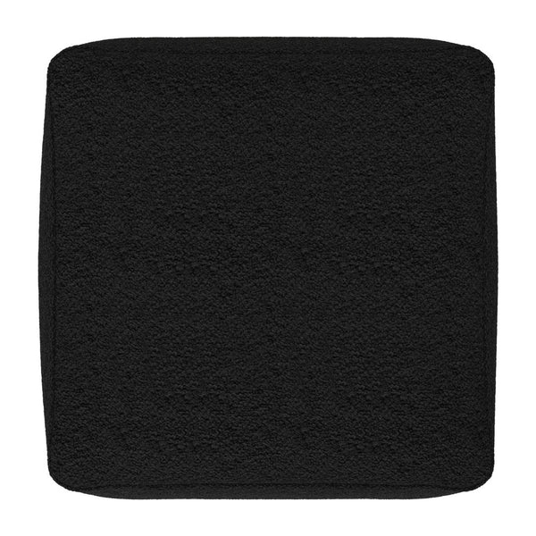 English Elm Chantal Boucle Square Pouf Handcrafted Cotton Accent Footrest for Modern Living Rooms Black B136P427582