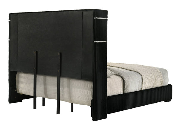 English Elm Garner Corduroy Upholstered Queen Bed with Fireplace Led Lighting and Bluetooth Speaker B2756S00002