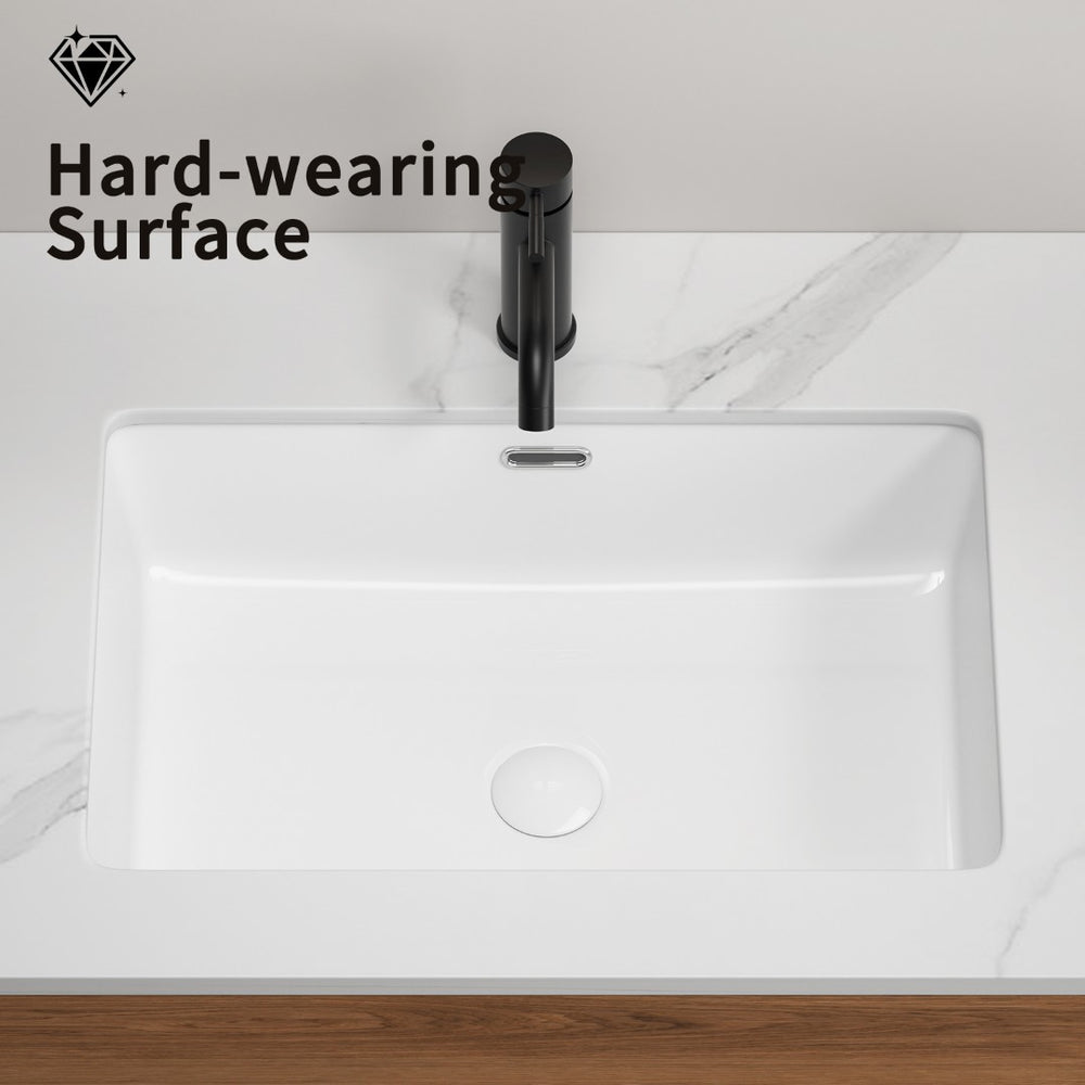 English Elm Undermount Ceramic Kitchen Sink Single Bowl Glossy White Farmhouse Basin 8 Inch Deep W3402P326515