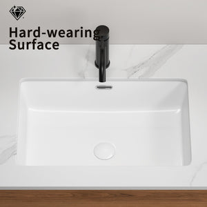 English Elm Undermount Ceramic Kitchen Sink Single Bowl Glossy White Farmhouse Basin 8 Inch Deep W3402P326515