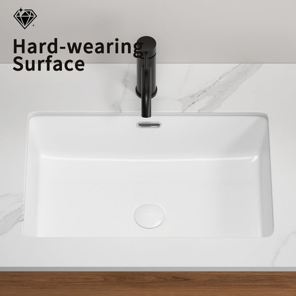 English Elm Undermount Ceramic Kitchen Sink Single Bowl Glossy White Farmhouse Basin 8 Inch Deep W3402P326515