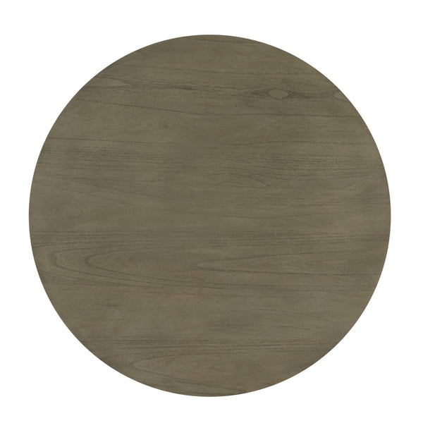 English Elm Contemporary Round Dining 5-Piece Set With X-Back Chairs - Antique White & Gray Finish For 4 Seats B011S02022