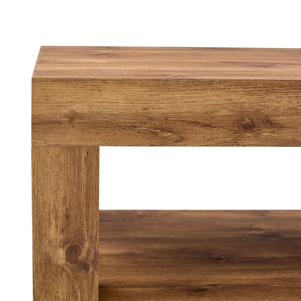English Elm Modern Two Tier Rectangular Coffee Table with Open Shelf for Living Room Storage W3875P389550