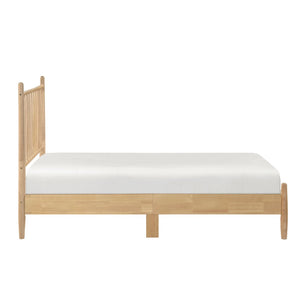 English Elm Mid-century Twin Platform Bed Natural Wood Vertical Slat Headboard Bedroom Frame B011P437952