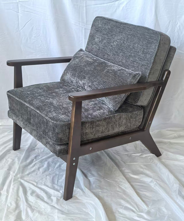 English Elm Mid-Century Modern Accent Chair - Elegant Vintage Luxury Leisure Chair For Stylish Living Spaces W1893P395634