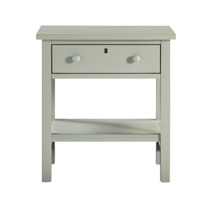 English Elm Finley Rustic 1-Drawer Nightstand with Open Shelf, Distressed Wood Finish, Dovetail Drawer Craftsmanship Antique Gray B050P376952