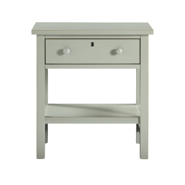 English Elm Finley Rustic 1-Drawer Nightstand with Open Shelf, Distressed Wood Finish, Dovetail Drawer Craftsmanship Antique Gray B050P376952