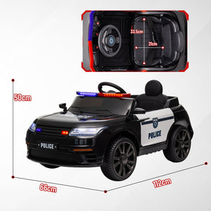 English Elm Qaba 12v Kids Police Ride on Car with Dual Motors Spring Suspension Parent Remote W2225P249904