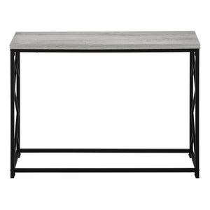 English Elm Accent Table Modern Entryway Console with Grey Laminate Top and Black Criss-Cross Metal Frame, 44" L Grey 47 L x 16 W x 6 H B2710P219326