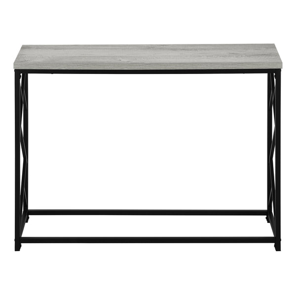 English Elm Accent Table Modern Entryway Console with Grey Laminate Top and Black Criss-Cross Metal Frame, 44" L Grey 47 L x 16 W x 6 H B2710P219326