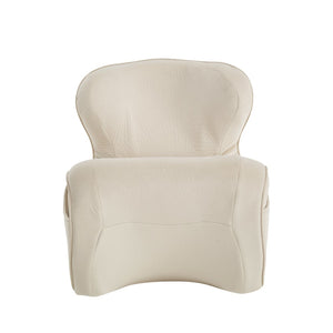 English Elm Ergonomic Floor Chair Velvet Upholstered Lumbar Support Seat for Reading Nook or Lounge Beige W1097P462002