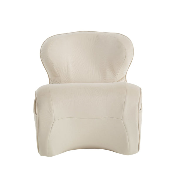 English Elm Ergonomic Floor Chair Velvet Upholstered Lumbar Support Seat for Reading Nook or Lounge Beige W1097P462002
