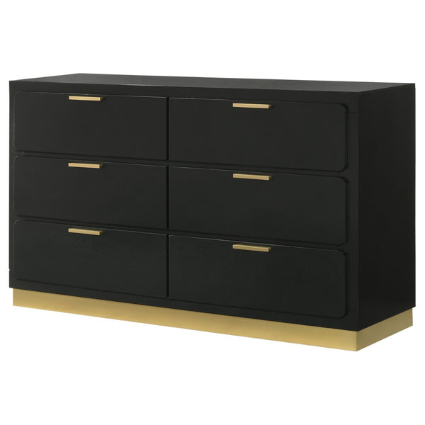 English Elm Sophia Elegant 6-Drawer Dresser With Gold Accents – Stylish Storage For Modern & Mid-Century Homes B062P353392-GIGA