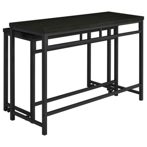 English Elm Klekner Black 4-Piece Counter Height Table Set with Nesting Tables & Stools, Space-Saving Chic Finish B062P353238