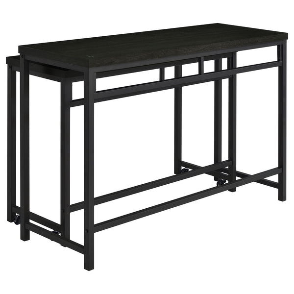 English Elm Klekner Black 4-Piece Counter Height Table Set with Nesting Tables & Stools, Space-Saving Chic Finish B062P353238