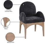 Waldorf Black Chenille Fabric Dining Chair 377Black-AC Meridian Furniture