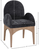 Waldorf Black Chenille Fabric Dining Chair 377Black-AC Meridian Furniture