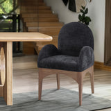 Waldorf Black Chenille Fabric Dining Chair 377Black-AC Meridian Furniture