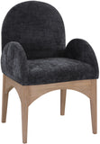 Waldorf Black Chenille Fabric Dining Chair 377Black-AC Meridian Furniture