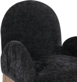 Waldorf Black Chenille Fabric Dining Chair 377Black-AC Meridian Furniture