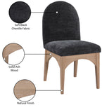 Waldorf Black Chenille Fabric Dining Chair 377Black-SC Meridian Furniture