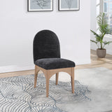 Waldorf Black Chenille Fabric Dining Chair 377Black-SC Meridian Furniture